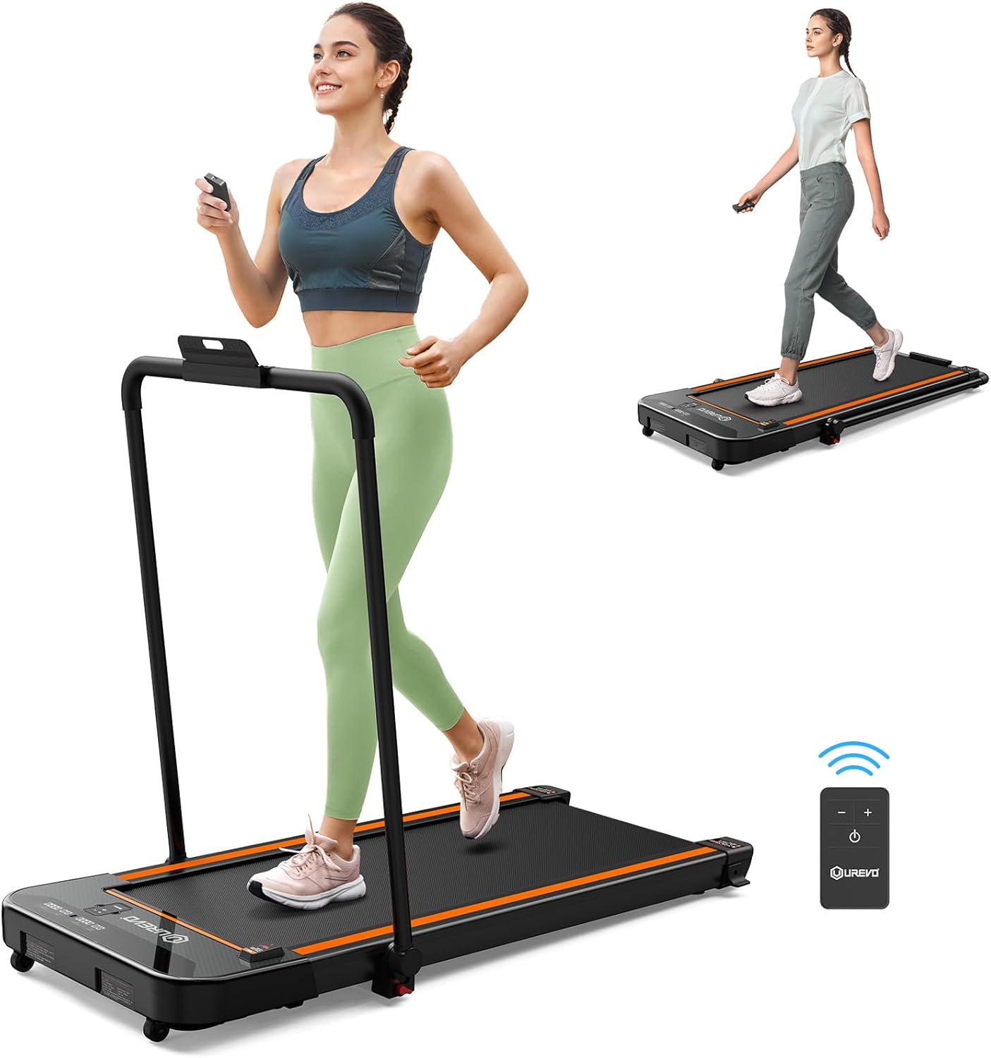Urevo 2-in-1 Folding Under Desk Treadmill
