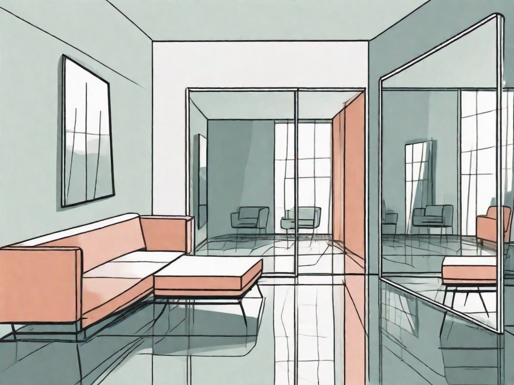 How can mirrors be used to enhance the perception of space?