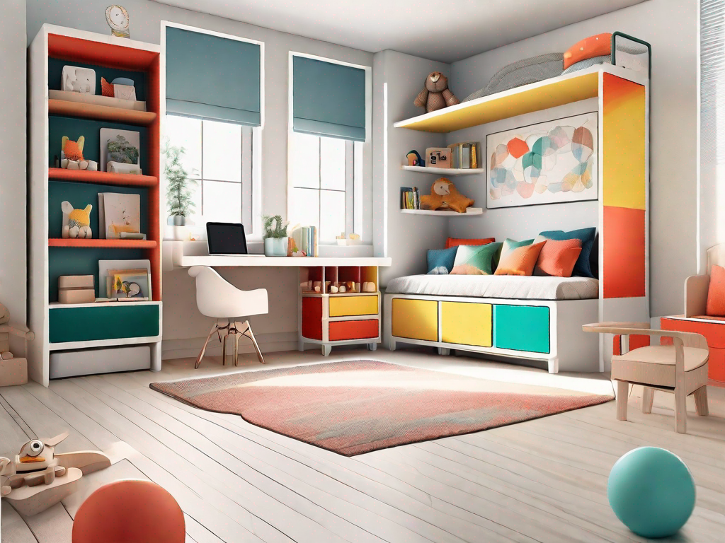 How can I integrate storage into children's furniture?