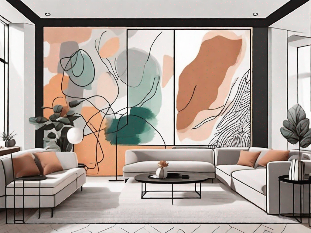 How can I use art to introduce color or patterns into a neutral space?